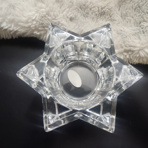 6 Point Star of David crystal candle holder - Picture 1 of 4